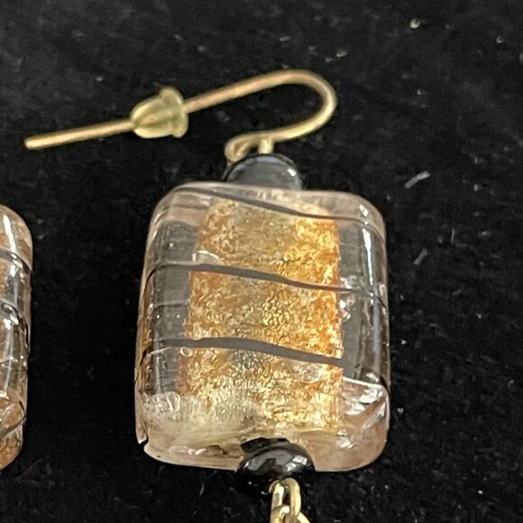 3/$17 Chunky Gold and Black Bead Pierced Earrings - Picture 2 of 2